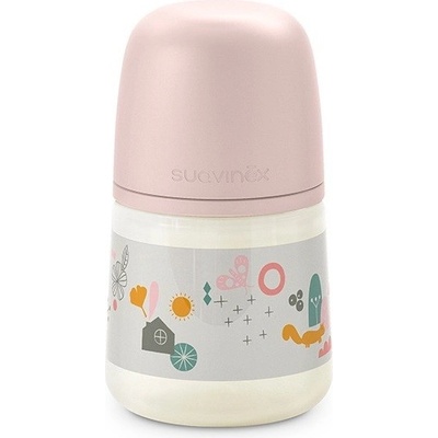 Suavinex Fľaša dojčenská fyz S Walk ružová 150 ml
