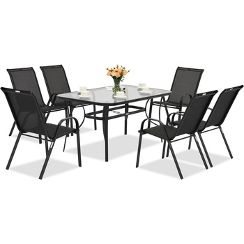 Garden Point Черна градинска маса Modena за 6 души Garden Point (GAP1073)