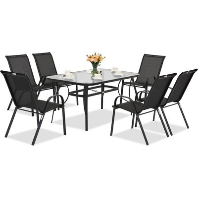 Garden Point Черна градинска маса Modena за 6 души Garden Point (GAP1073)