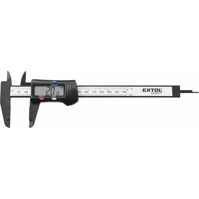 EXTOL digitální posuvné měřítko; 0,01 × 150 mm, s hloubkoměrem, plastové, přesnost