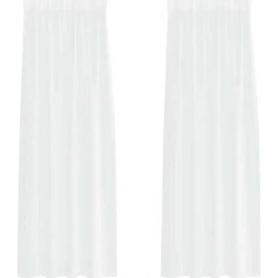 Voile Záclona se záclonami 2 szt. Bílá 225 x 140 cm Polyester