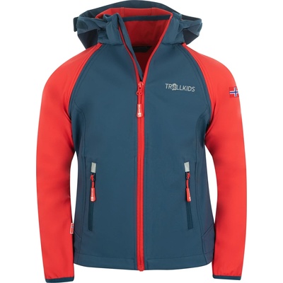 TROLLKIDS Детско софтшел яке Trollkids Kids Rondane Zip Off Jacket XT Softshell jacket - Bright Red / Mystic Blue - размер 140 (EU) (703-2398-0617)