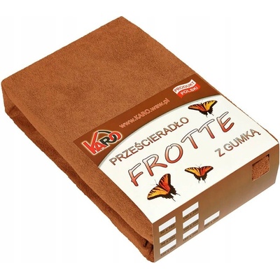 Karo Froté prostěradlo s gumou hnědé 90x200