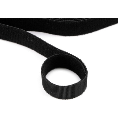 Nízkoprofilový suchý zip šíře 20 mm oboustranný, pro domácnost a zahradu, střední, černá