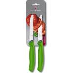 Victorinox Комплект от два ножа за домати Victorinox Swiss Classic 11 см. , назъбено острие, зелени (6.7836.L114B)