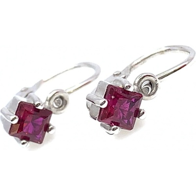 Jan Kos jewellery zlaté náušnice s růžovým kamenem 59613565