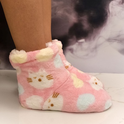 Teddy Dreams Detské ružové plyšové ponožky