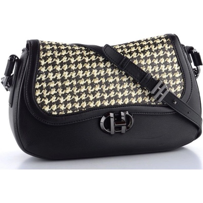 Hispanitas luxusní kabelka se vzorovanou klopou black/white BI254150