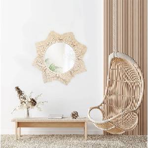 Rea Кръгло огледало Rea Boho 322048 бежово 53 см (5902557379835)