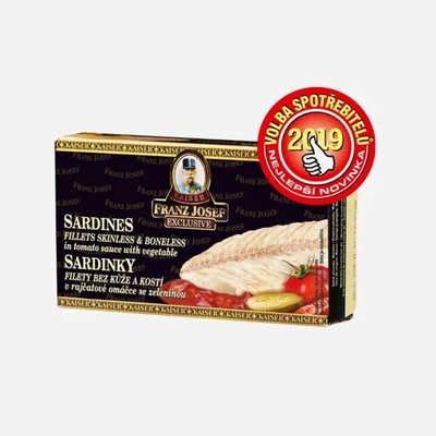 Franz Josef Kaiser Sardinky filety v paradajkovej omáčke so zeleninou 90 g