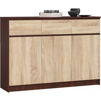 Ak furniture Karolína 140 cm 3 skrinky a 3 zásuvky