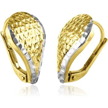 Gemmax Jewelry zlaté zdobené diamantovým brusem s gravírovanými okraji GLECN2786