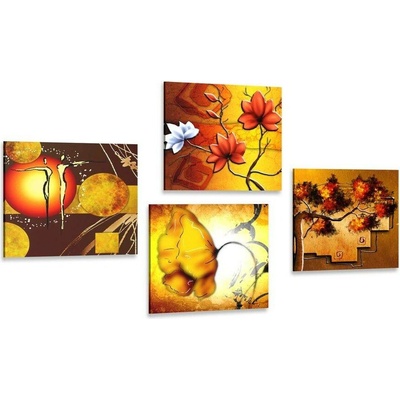 Set obrazů v etno stylu - 4x 40x40