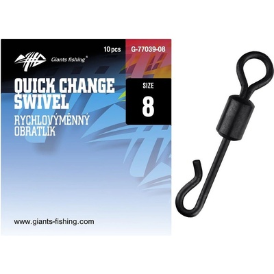Giants Fishing Rychlovýměnný Obratlík Quick Change Swivel Velikost 8 Nosnost 25 kg 10 ks – Zboží Dáma