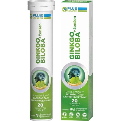 Vitar Plus Lekáreň Ginkgo Biloba + ženšen šumivé 20 tabliet