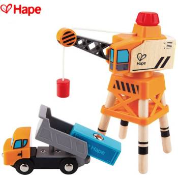 Image 1 of Hape - Дървен кран с камион H3715