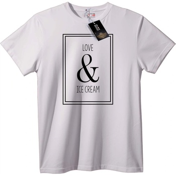 NOONEBRAND Тениска Любов и Сладолед - M, Black