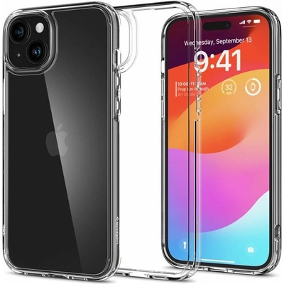 Spigen Калъф за Apple iPhone 15 Plus, хибриден (термополиуретан и поликарбонат), Spigen Crystal Hybrid (ACS06459), удароустойчив, прозрачен (ACS06459)