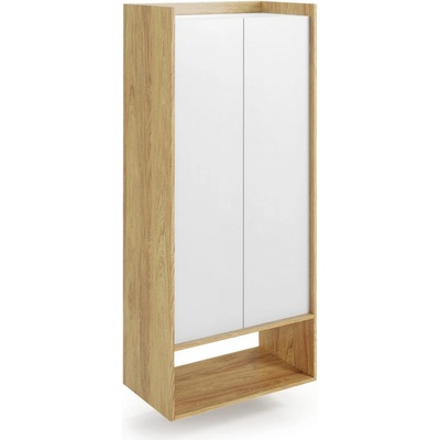 Halmar Mobius regál 2D, hikora přírodní / bílá
