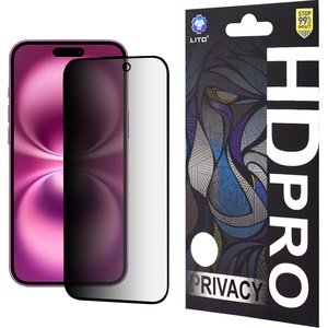 LITO Протектор за iPhone 16 Plus - Lito HD Pro Privacy - Черен