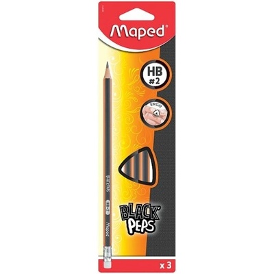 Maped Black'Peps s gumou HB 3 ks