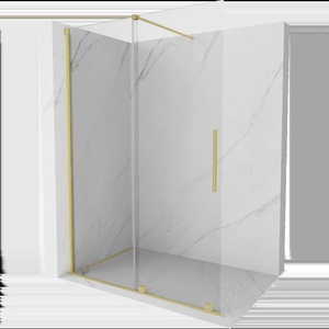 Mexen Velar плъзгаща се душ стена Walk-in 160 x 200 см, прозрачна 8 мм, златно (871-160-000-03-55)