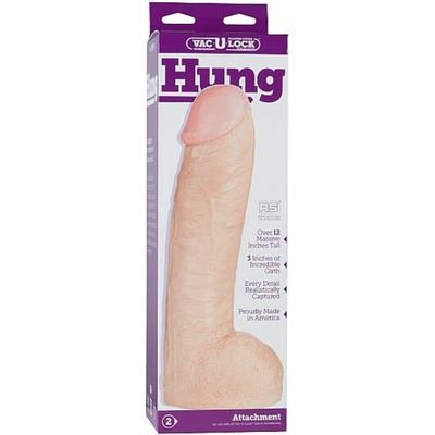 Doc Johnson Vac-U-Lock Hung 12 realistické semenníkové dildo prírodné