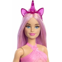 Mattel Barbie Jednorožec s dlouhými růžovými vlasy HRR13