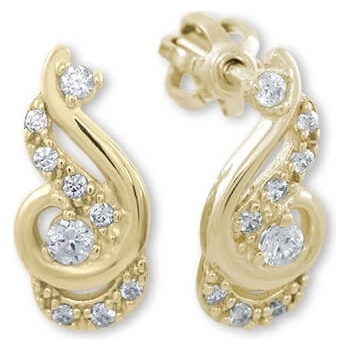 Soliter Luxusné zlaté náušnice s kryštálmi 745 239 001 01078 0000000