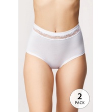 COTONELLA 2 PACK klasických vyšších nohavičiek Sofia biela