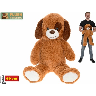 Mikro trading Plush Friends Pes tmavě hnědá 80 cm