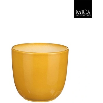 Mica КАШПА КЕРАМИЧНА КРЪГЛА tuska Ø17х16см ОХРА (1080148)