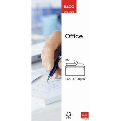 Obálky ELCO Office samolepicí s páskou DL bez okénka 25 ks bílé
