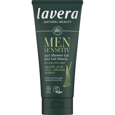Lavera 2v1 Gently Cleanses Skin & Care vlasový a telový šampón pre mužov 200 ml