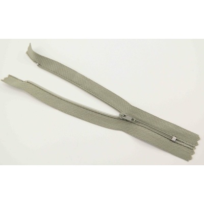 Nedeliteľný jemný plastový špirálový zips (veľkosť číslo 3) rôzne farby - dĺžka 12 cm - 60 cm 16 cm Olivovo šedá