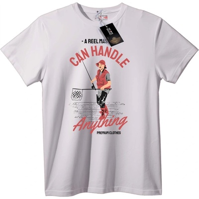 NOONEBRAND Тениска Истински Мъж Може Всичко - XS, White