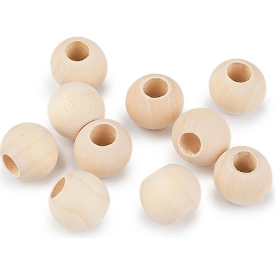 Prima-obchod Dřevěné korálky nelakované Ø18 mm, barva přírodní sv.