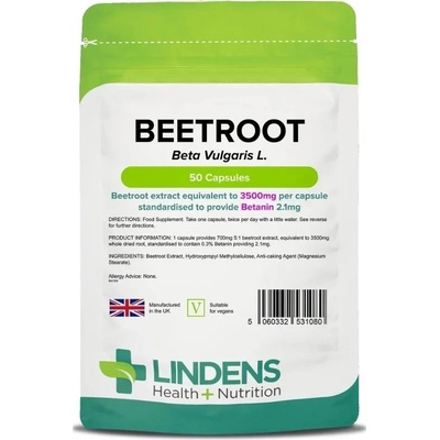 LINDENS Health + Nutrition Červená řepa 3500 mg 50 kapslí