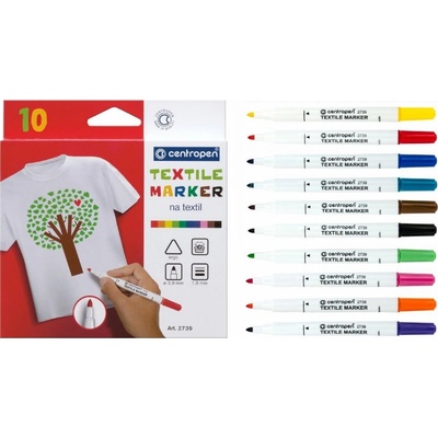 Centropen Fixy na textil 10 barev