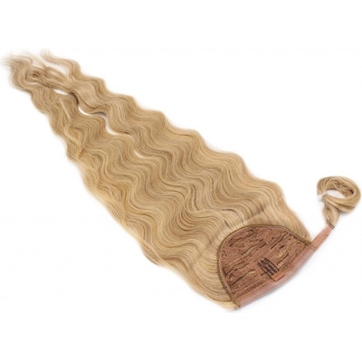 Clip in culík z pravých lidských vlasů vlnitý 60cm přírodní/světlejší blond