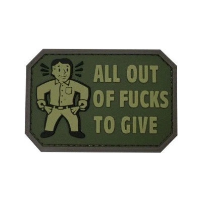 ARMED PATCHES PVC nášivka All out of *ucks to give, zelená – Zboží Mobilmania