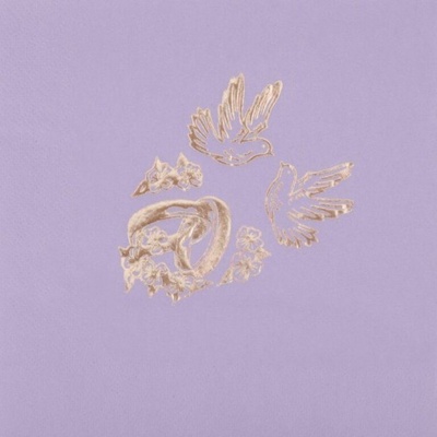 Paper Design Svatební ubrousky se zlatým potiskem fialové 33x33cm