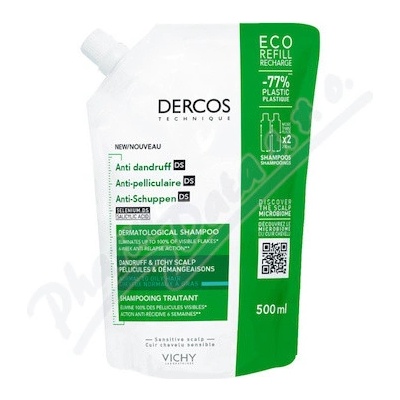 Vichy Dercos šampon proti lupům na mastné vlasy 500 ml náhradní náplň