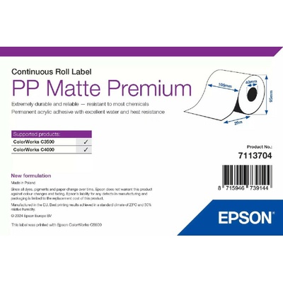 EPSON POKLADNÍ SYSTÉMY PP Matte Label Premium, Cont Roll, 105mm x 29m