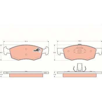Sada brzdových platničiek kotúčovej brzdy TRW GDB1588
