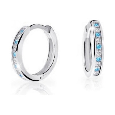 Cutie Jewellery kruhové náušnice z bieleho zlata C3343-80-X-2 svetlo modrá