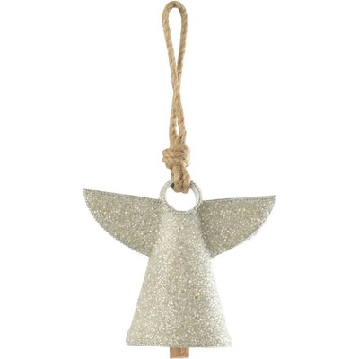 Stříbrný kovový zvonek s korálky Angel - 17*9*28 cm - J-Line by Jolipa