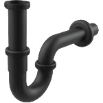 Alcadrain Сифон за мивка тръбен „u dn32 с гайка 1 1/4", черен мат (a4320black)