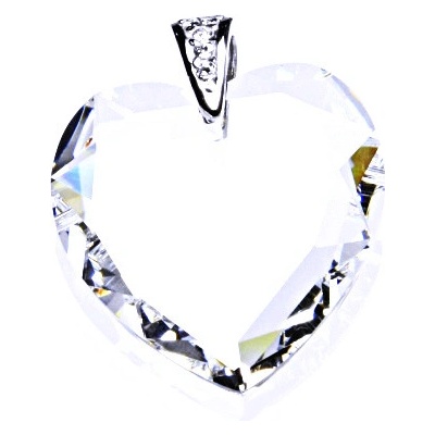 Čištín Stříbrný přívěsek s krystalem Swarovski srdce čiré brusP 1306