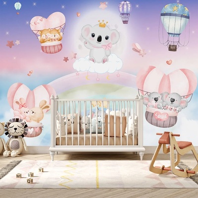 Art gift Детски фототапет - Коали с розови балони